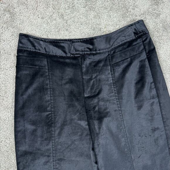 Free People Pants Size 10 Black Velvet Flare Walk With You Trousers Wide Leg - Picture 7 of 11